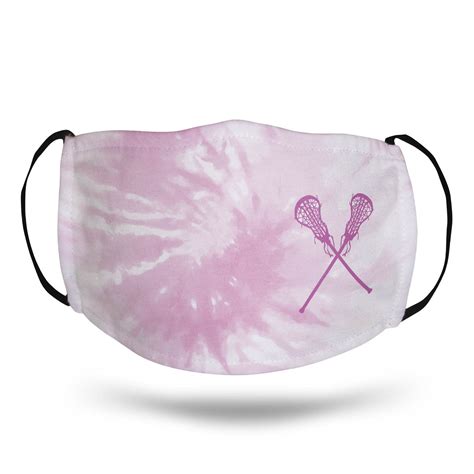 Girls Lacrosse Face Mask Crossed Sticks With Tie Dye Lulalax