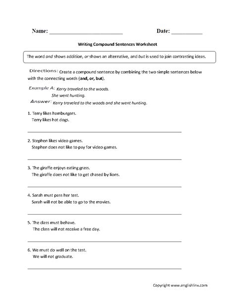 sentences worksheets compound sentences worksheets db excelcom