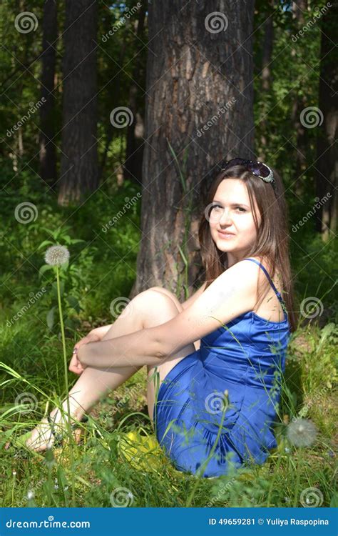 The Russian Girl In The Russian Forest Stock Image Image Of Trees
