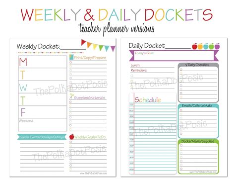 Weekly Teacher Planning Calendar Template Software Free Download