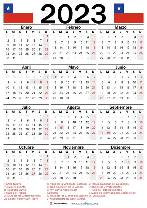 Calendario De Chile 2024 Imprimir El Pdf Gratis