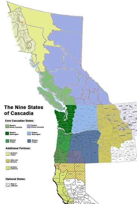 The 9 States Of Cascadia A Proposed Division Of The Pacific Northwest