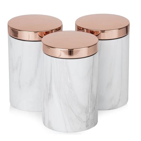 Tower Canister Set Rose Gold Marble 3 Piece Small Appliances From