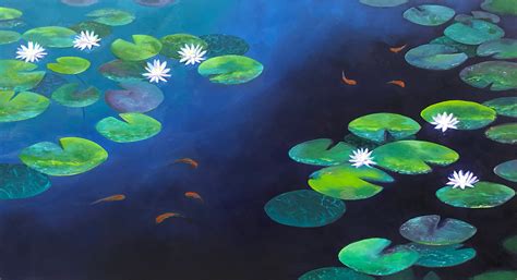 Lily Pads 60x36 Original Oil Painting The Lily Pad Pond Etsy