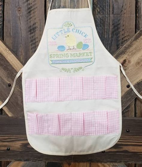 Egg Collecting Apron Child Size Embroidered Canvas Apron Etsy
