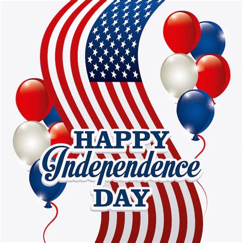 Free Vector Happy Independence Day Greeting Card 4th July Usa Design