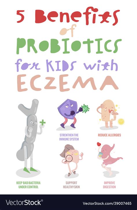 Five Benefits Probiotics For Kids With Eczema Vector Image
