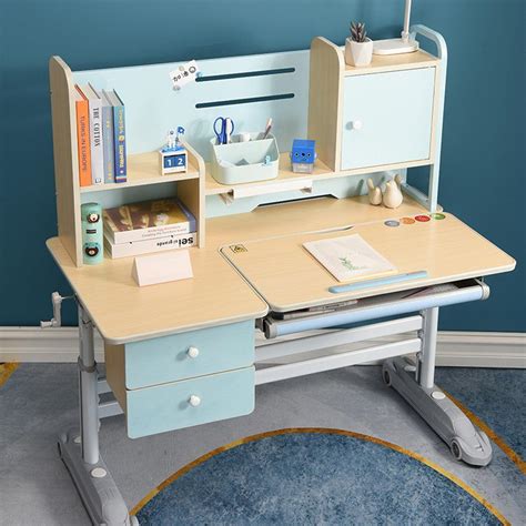 120cm Height Adjustable Children Kids Ergonomic Study Desk Only Blue A