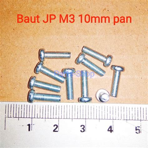 Jual Baut M3 10mm Pan Jp Mach Screw Baud M 3 3mm X 10 Mm 3x10mm Obeng