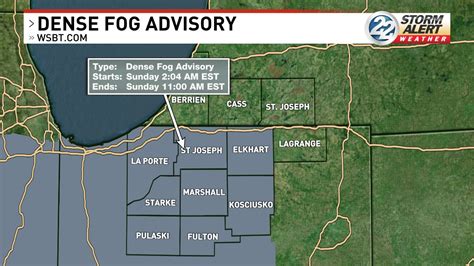 Wsbt Tv A Dense Fog Advisory Has Been Issued Visibility