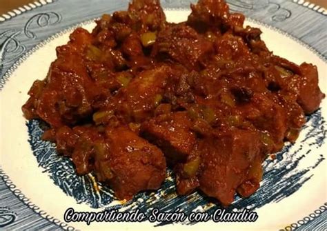 Carne De Res Con Nopales Y Chile Colorado🌺 Receta De Compartiendo Sazón Con Claudia 🌹 Cookpad