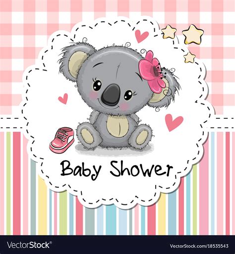 Free cliparts that you can download to you computer and use in your designs. Baby shower greeting card with cartoon koala girl Vector Image