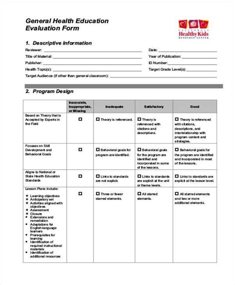 Free 7 Sample Health Evaluation Forms In Pdf Ms Word