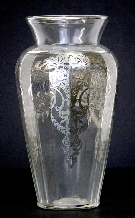 Lovely Art Nouveau Sterling Silver Overlay Glass Vase With Provanance