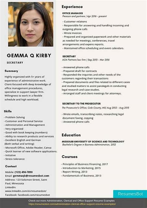 Secretary Resume Samples And Templates Pdfword 2024 Rb