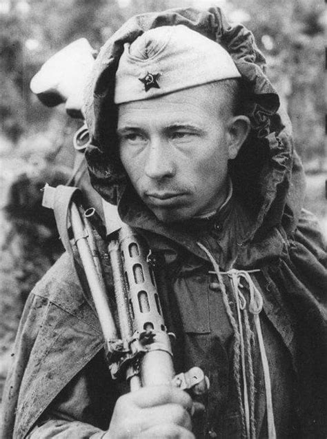 Soviet Recon Soldier Pазведчик With His Dp 28 Lmg World War Red