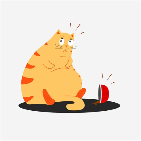 Cute Fat Hungry Cat Want Food 8616982 Vector Art At Vecteezy