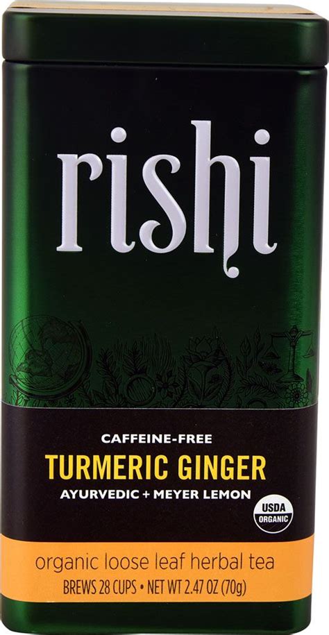 Rishi Tea Organic Loose Leaf Herbal Tea Turmeric Ginger Oz