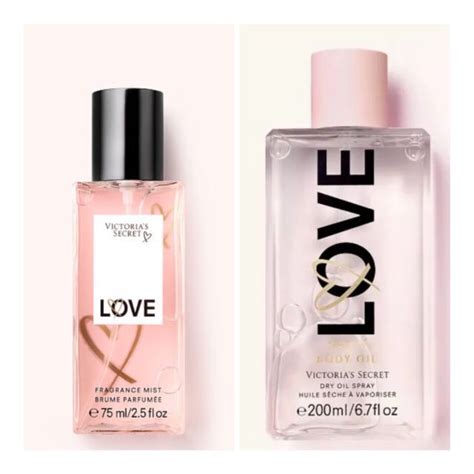 Victorias Secret Love Fragrance Mist And Satin Dry Body Oil Spray Set