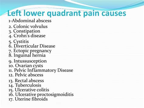 Ppt Left Lower Quadrant Abdominal Pain And Mass