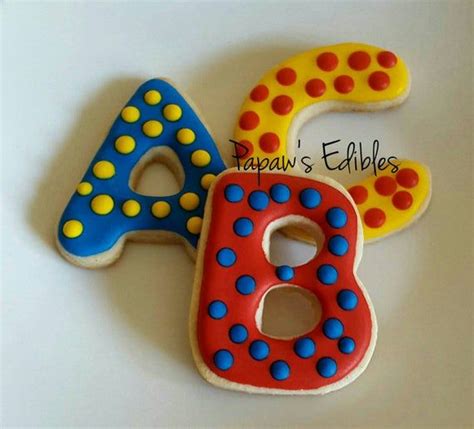 One Dozen Abc Sugar Cookies Primary Colors By Papaws Etsy In 2021