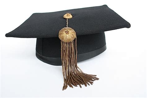 Vintage Graduation Cap Doctoral Gold Metal Bullion Tassel