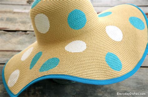 diy stenciled polka dot floppy hat craft