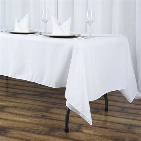 buy 60 x102 white 220 gsm seamless premium polyester rectangular tablecloth pack of 1