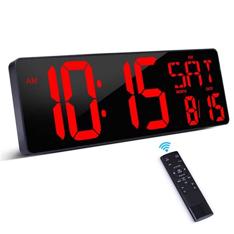 Xrexs Large Digital Wall Clock With Remote Control 165 Inch Led Large