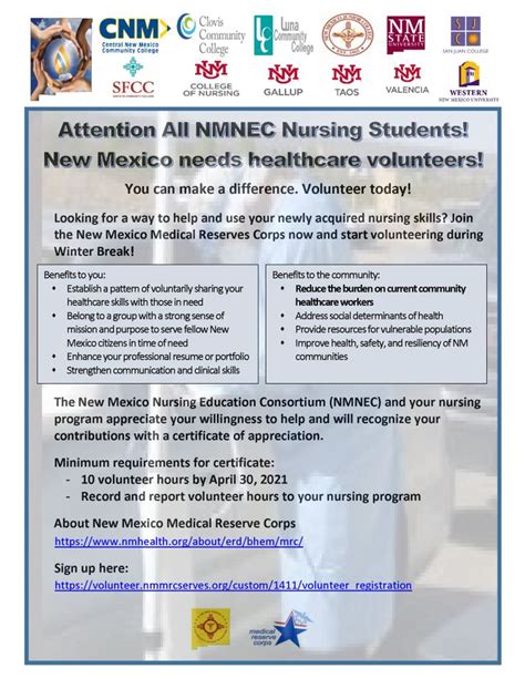 Attention All Nmnec Nursing Students Volunteer Now For The New Mexico