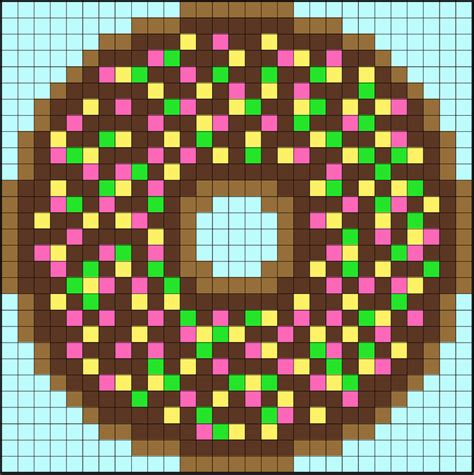 Perler Bead Donuts Pixel Art Shop