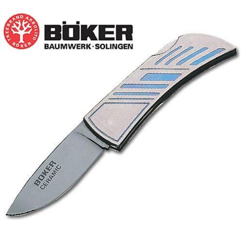 Boker Blue Titanium Ceramic Lockback Folding Knife Kennesaw Cutlery