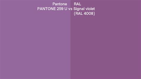 Pantone 259 U Vs RAL Signal Violet RAL 4008 Side By Side Comparison