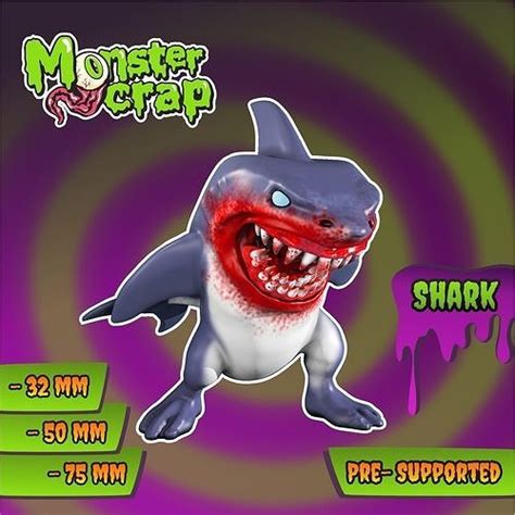 Shark Monster Crap 3d Model 3d Printable Cgtrader