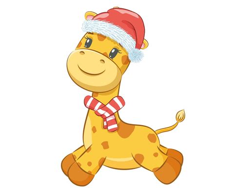 Christmas Giraffe Clipart Eps Png Jpeg Cute Animals New Etsy