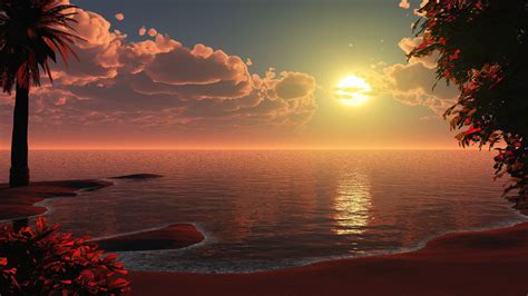 1920x1080 beautiful beach sunset artwork laptop full hd 1080p hd 4k wallpapers images