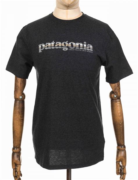 Patagonia 73 Text Logo Recycled Tee Forge Grey
