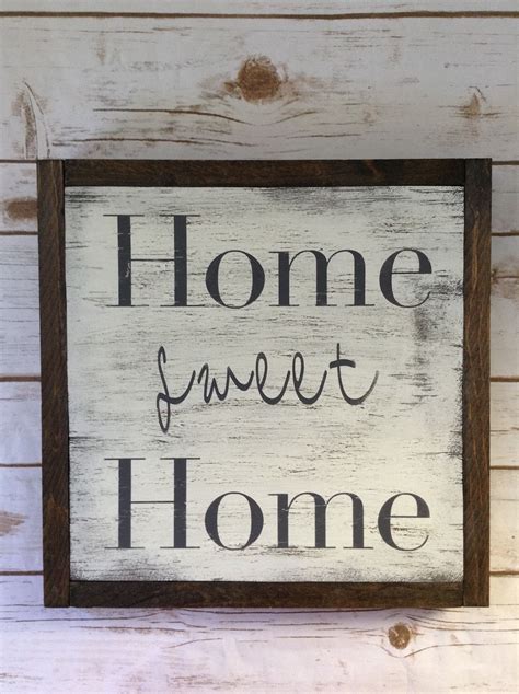 Home sweet home.painted wood sign.framed wood sign.signs with sayings.housewarming gift.gallery ...