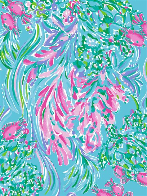 Amalfi Blue Best Fishes Lilly Pulitzer Patterns Wallpaper Lilly