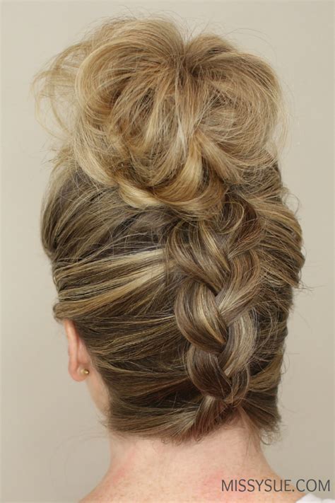 Missy Sue Upside Down Braid Curly Hair Styles Bun Hairstyles