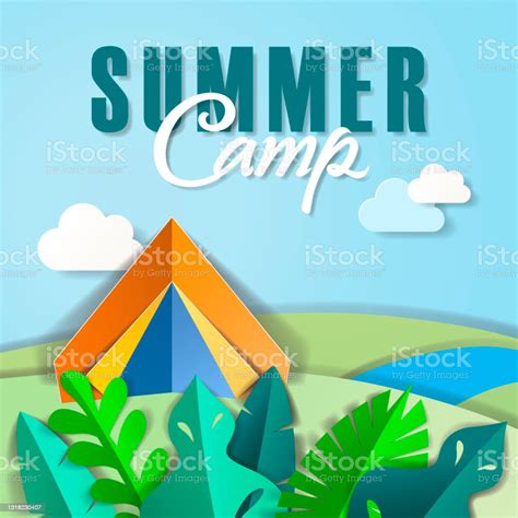 summer camp stock illustration download image now papercutting summer origami istock