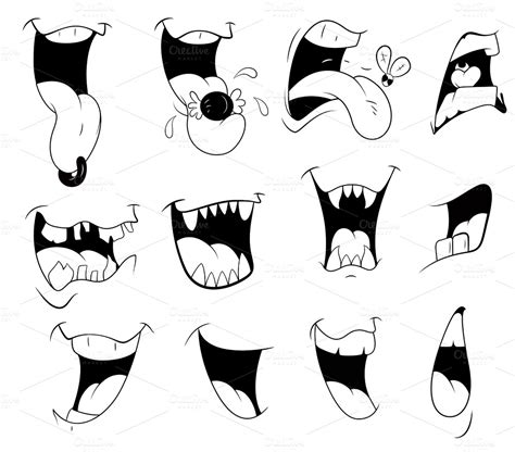 Cartoon Mouth Vector Designs Illustrations On Creative Market