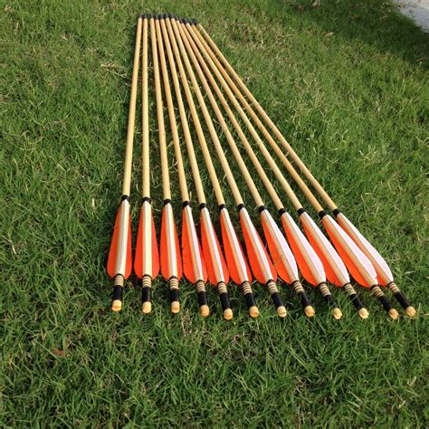 12pcs Handmade Cedar Wooden Arrow Longbow Wood Arrows For Archery