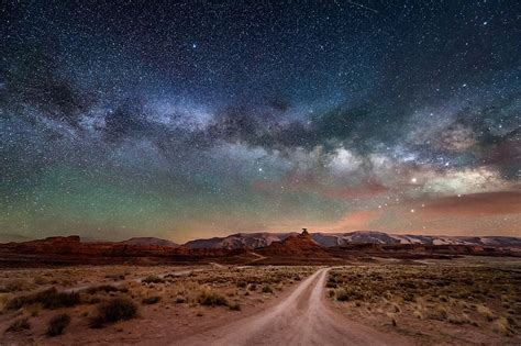 Earth Desert Dirt Road Landscape Milky Way Nature Night Sky