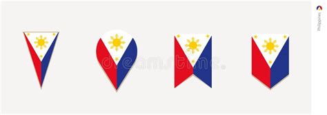 Philippines Flag In Vertical Design Vector Illustration Stock Vector