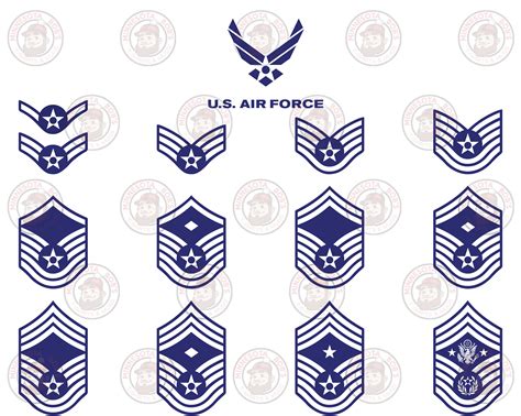 Air Force Enlisted Rank And Usaf Logo Vector Instant Download Etsy