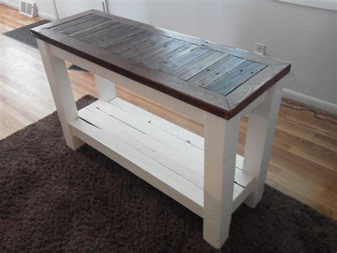 Sofa table is all ready now to serve the functions and purposes for which it has been made, a big thanks to free pallets again for this adorable pallet furniture creation! Sofa/Entry way table made from pallets and reclaimed wood | Diy indoor furniture, Indoor ...