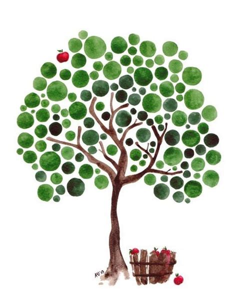 Cómo dibujar un arbol de forma fácil para niños. Sappho's Tree Watercolor Art Print Wall Artwork Poster