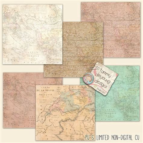 Map Digital Paper Old World Map Paper Printable Maps Shabby Etsy