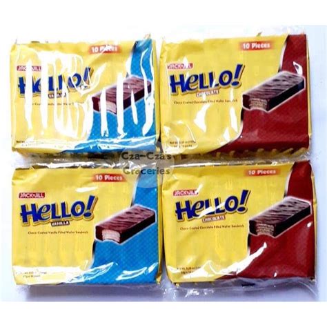 Hello Choco Coated Chocolate Filed Wafer Sandwich Pack Of 10pcs
